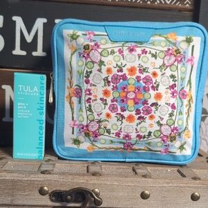 Estee Lauder Floral Makeup Case & Tula Cooling Eye Balm Set